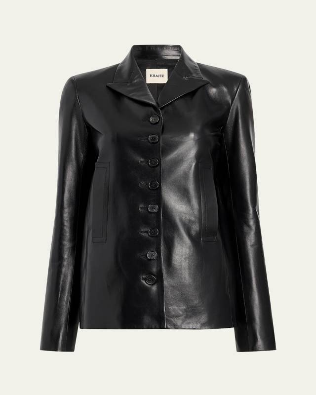 Saraphina Leather Single-Breasted Jacket